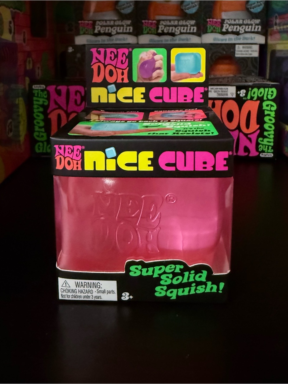 NEW NeeDoh Nice Cube Super Solid Squish "The Squish That Resists" Pink Squeeze